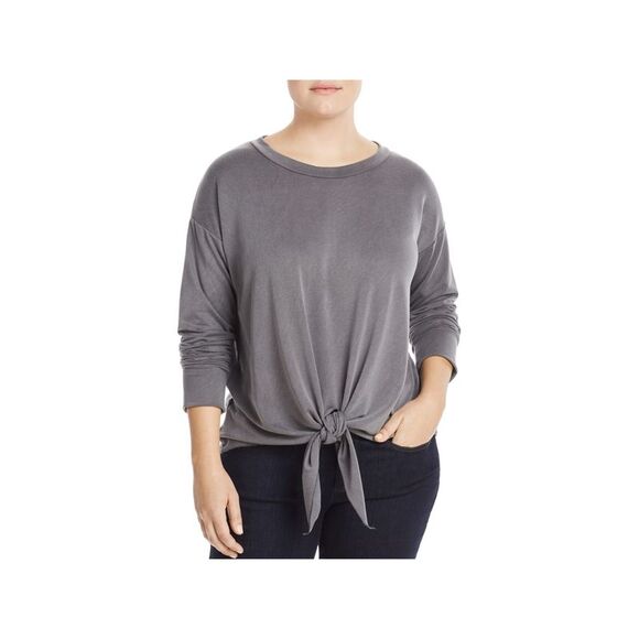 ELAN Womens Gray Long Sleeve Top Plus 3X - Picture 1 of 2